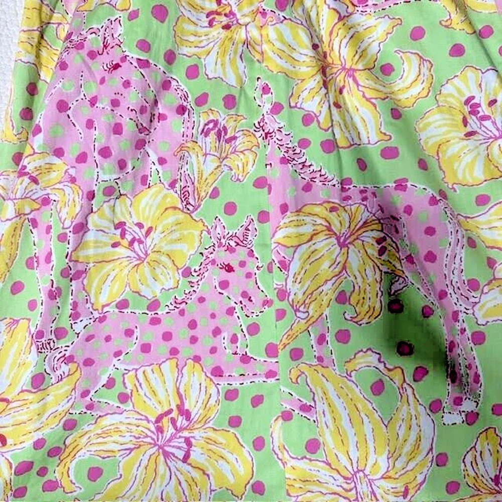 Lilly Pulitzer Strapless Floral Dress Pink Green Cotton Summer Sundress Sz 8 - Picture 4 of 14